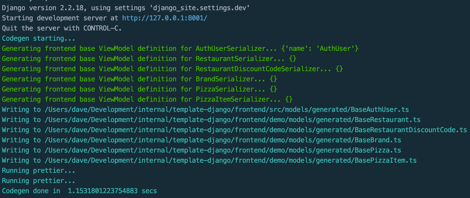 Auto Codegen Output